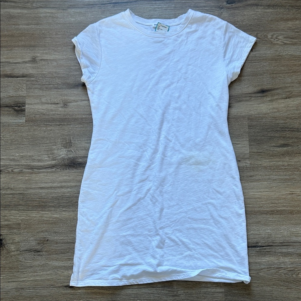 Basic White Cotton Tee Dress